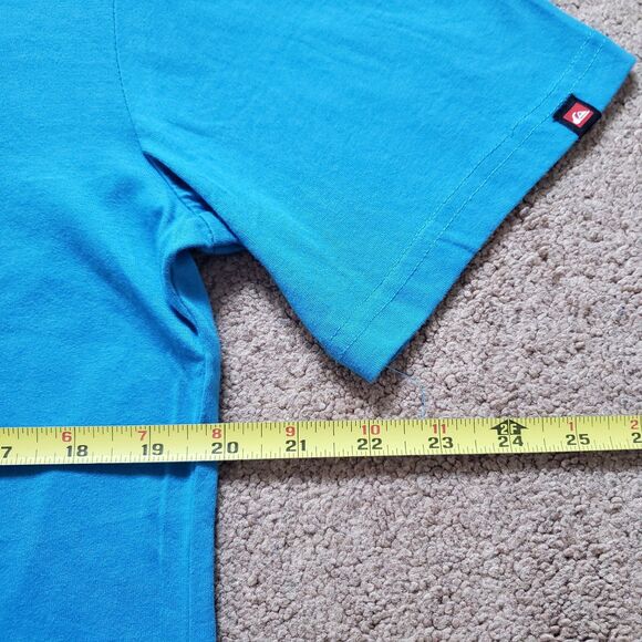 NWT Quicksilver Spellout Classic Wave Logo Size Medium Mens Blue T-Shirt - Picture 5 of 5